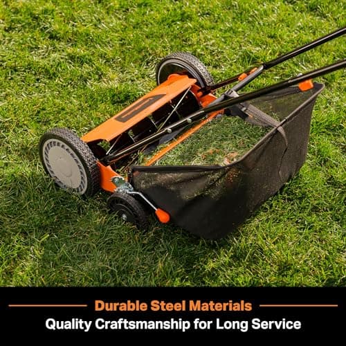 LawnMaster LMRM1801 Push Reel Lawn Mower 18-Inch 5-Blade