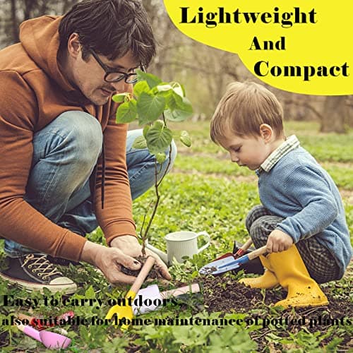 6-Piece Garden Tools Set for Kids,Children Beach Sandbox Toy,Including Cylinder Scoop, Trowel, Spoon, Fork, Rake & Shovel for Kids