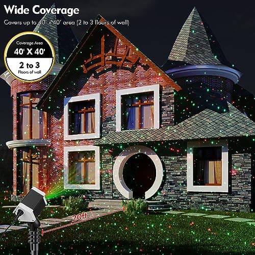 Outdoor Christmas Laser Lights Star Projector, Garden Laser Light with Moving Firefly for Outdoor, Indoor, Christmas, Holiday