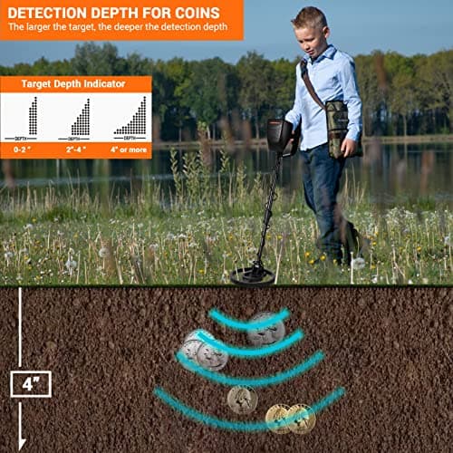 ENGiNDOT Metal Detector 3 Modes for Adults and Kids High Accuracy with LCD Display, 3 Audio Tone, DISC Mode, Waterproof Coil, Carrying Case
