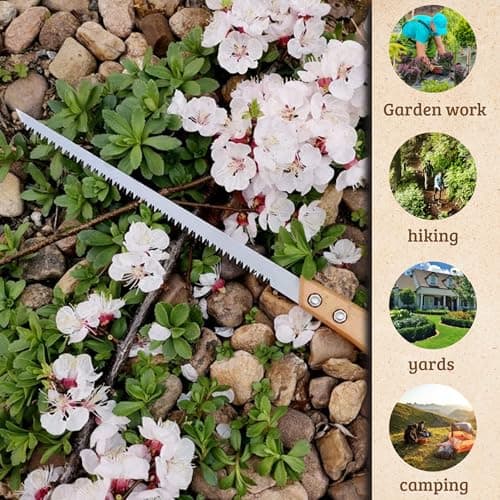 Hand Saw for Trees & Cutting Branches - Pruning Saws with SK5 Steel Blade for Smooth & Precise Cuts - Handsaws for Camping, Gardening, Wood, Hiking, Landscaping & Carpentry - Portable Saw