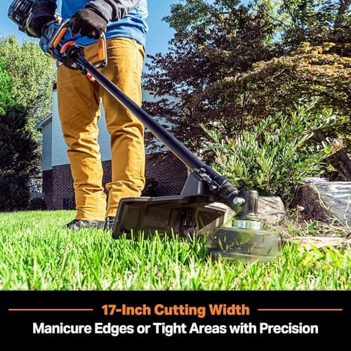 LawnMaster NPTGSP2617A No-Pull Gas Grass Trimmer with Electric Start 26cc 2 Cycle 17-Inch
