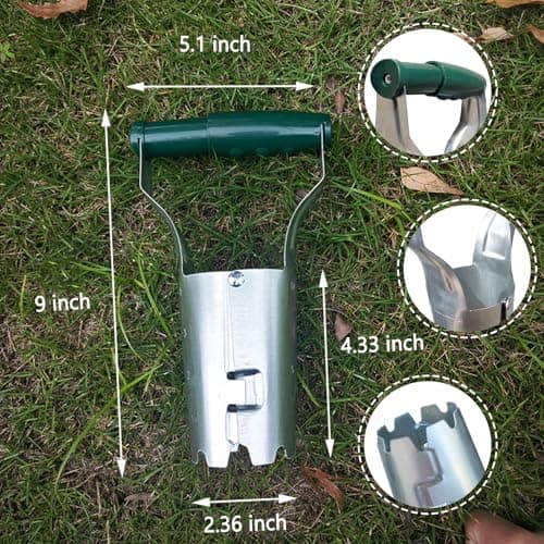 Bulb Planter Tool,Garden Bulb Planter,4 Inches Depth Mark,Bulb Transplanter Tool,Soil Release for Digging,Refilling Hole, Depth Marker, for Planting Tulips, Daffodils, Dahlias and More