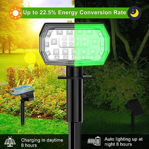 LANSOW Solar Spot Lights Outdoor Color Changing, [7 Modes/8 Pack] Christmas Landscape Spotlights, Solar Lights Outdoor Waterproof, Solar Powered Flood Lights for Outside Yard Garden Pathway