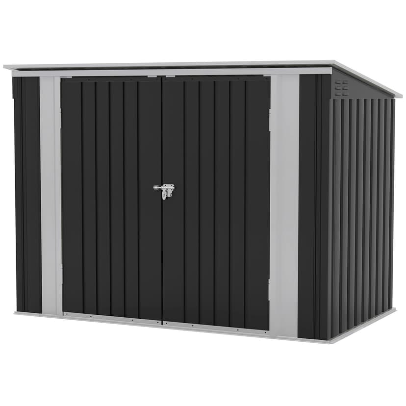 Patiowell 6 x 3 FT Horizontal Metal Shed, Outdoor Storage Shed with Double Lockable Doors and Easy Lift Hinges for Trash Cans, Garden Tools and Pool Accessories, Sloping Roof for Backyard Garden Lawn