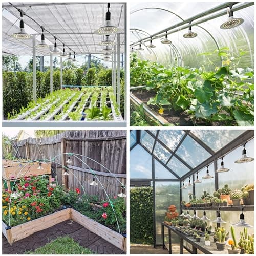 Outdoor Grow Lights for Greenhouse, Full Spectrum Greenhouse Grow Lights for Outdoor Plants, IP65 Waterproof String Grow Light Outdoor, UL Certified Daisy Chain LED Grow Light, 21.3FT