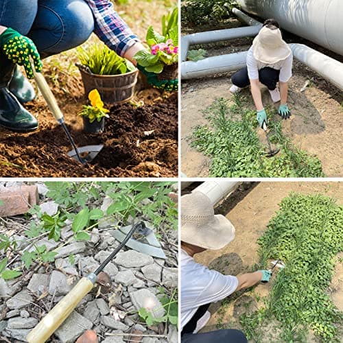 Gardening Tools Hollow Hoe, All-Steel Hardened Hollow Hoe, Sharp Edge Garden Weeding Tools, Hoe Garden Tool Hand Shovel Weed Puller for Backyard Loosening Farm Planting Weeding (For Hand Holding)