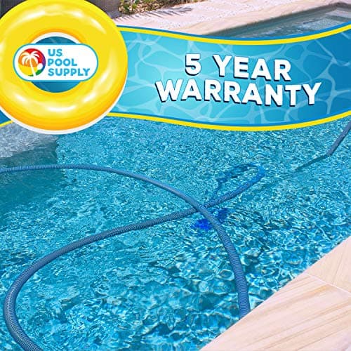 U.S. Pool Supply Pool Vacuum Hose - 1-1/2" x 40' Professional Heavy Duty Pool Hose for Inground, Spiral Wound with Kink-Free Swivel Cuff - Connect to Vacuum Heads, Skimmer, Cleaner, Filter Pump Inlet