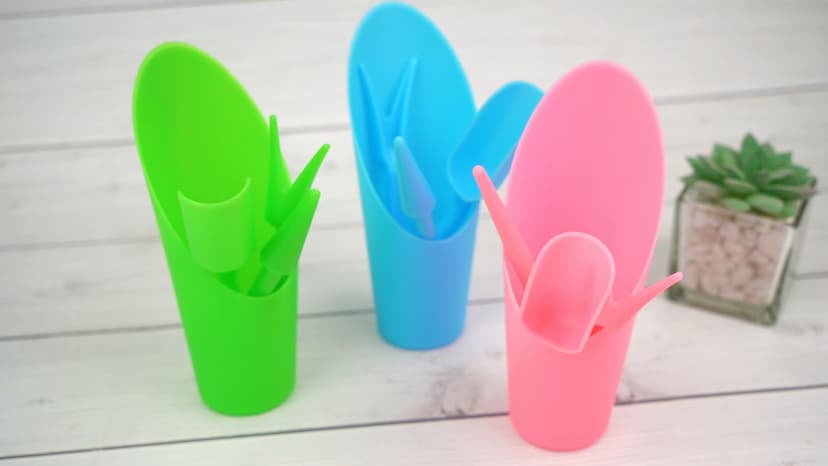 12pcs Garden Shovel Hand Tools Transplanting Succulent Cultivation Digging Scoops Kits Plastic for Flower Planting Bonsai Potting Soil Indoor(Pink Blue Green)