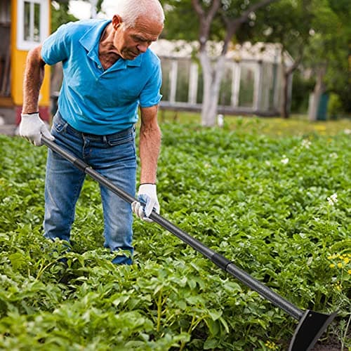 Hoe Garden Tool,60 Inch Garden Hoe Triangle Gardening Hoe with Sharp Blade for Digging,Weeding,Cutting and Loosing Soil,Adjustable Length Metal Handle(5 FT)