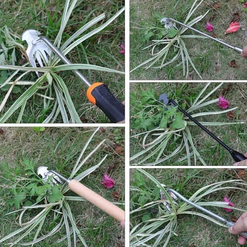 Weed Puller Tool,Portable Garden Weeder Tool,2024 New Manganese Steel Weeding Tools,For Hand Weeder Puller for Vegetable Gardening Backyard Farm Planting & Uprooting Weeding Tool (Rubber Handle)