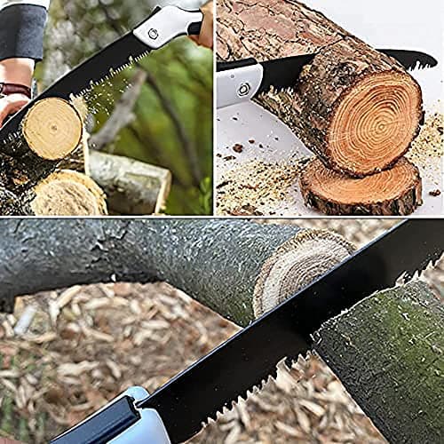 Folding Pruning Hand Saw 10 Inch Blades with SK5 Steel Blade for Tree Trimming, Camping, Gardening, Hunting, Cutting Wood, PVC, Bone with Ergonomic Handle Design