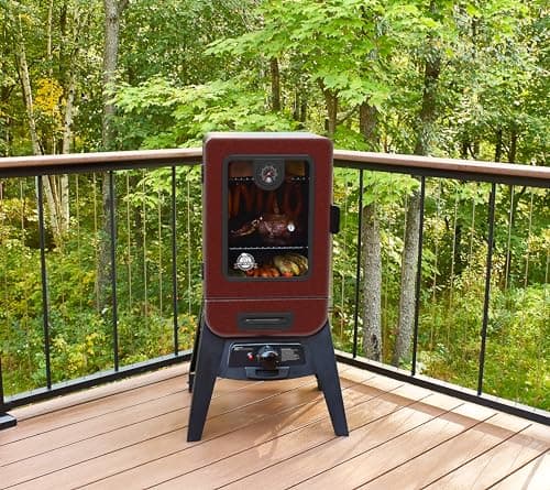 PIT BOSS 2-Series Gas Vertical Smoker, Red Hammertone