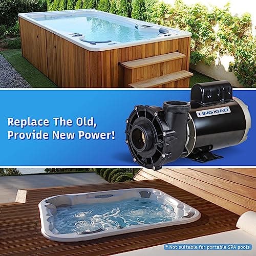 SPA Pump, 4HP Hot Tub Pump - 2 Speed LX SPA Pump Motor 220-240V, 2" Port, 56 Frame (Model: 56WUA400-II)