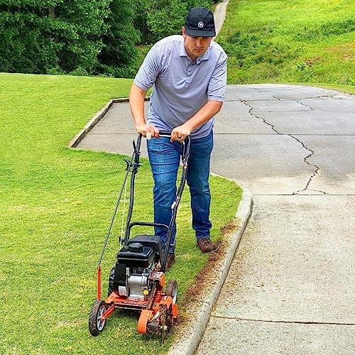 Yard Force YF7302 79cc 4-Cycle Gas Powered Edger with 9” Heavy-Duty Steel Blade, Adjustable Depth Lever and Folding Handle