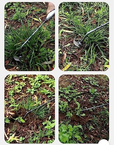 Weed Puller Tool, 2024 New Durable Garden Weed Pulling Tool, Portable Garden Weeder Tool for Vegetable Gardening Backyard Farm Planting & Weeding (Rubber Handle) (Rubber Handle, primary colour)