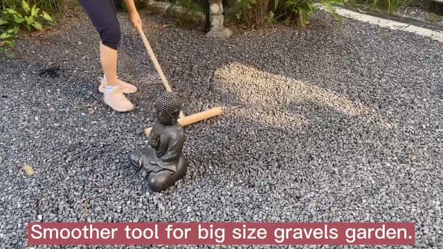 Large Zen Garden Smoother Tool - Outdoor Big T-Shaped Japanese Garden Rake 48" L Handled Rock Sand Gravel Garden Zen Pattern Eraser Tool Meditation Wooden Full Size Zen Rake Accessories Zen Gifts