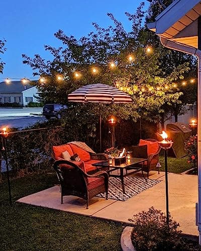 GLUROO 120FT Outdoor String Lights, G40 LED Patio Lights with 64pcs Bulbs, Waterproof Shatterproof Dimmable Globe Hanging Outdoor Cafe Bistro Porch Outside Light, 2Packs * 60ft