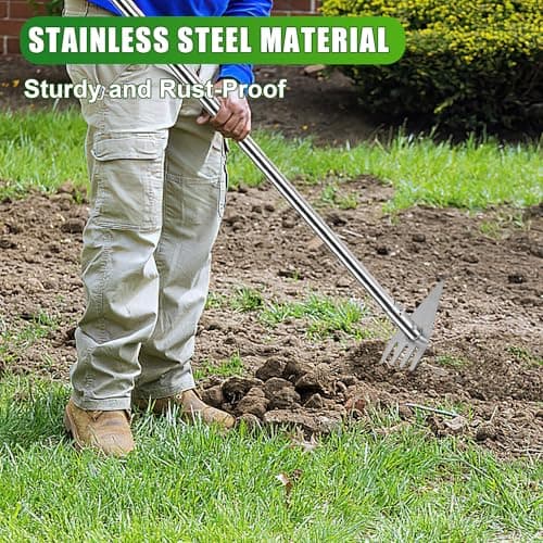 Dual Headed Hoe Garden Tool, 29.5"-57.7" Adjustable Long Handle Hoe Garden Tool, Stainless Steel Hoe Cultivator Gardening Tool, for Gardening Planting, Weeding, Digging, Loosening Soil
