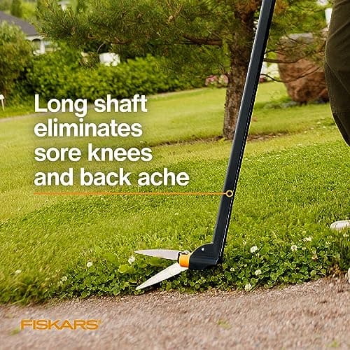 Fiskars Grass Shears, Long Handle, 36" Handle Lawn Shears for Trimming Grass while Standing, Lawn Cutter with 360-Degree Swivel Blade