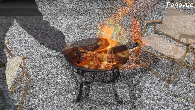 22 in Outdoor Small Fire Pit,Durable firepit with Mesh Lid,Log Grate,and Fire Poker,Fire Pits for Outside Backyard.Deck.Camping and Picnic