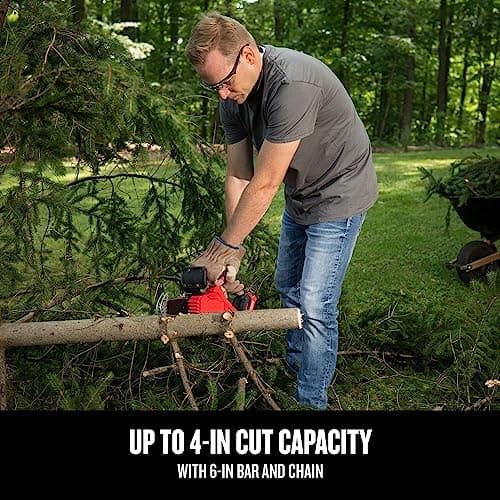 CRAFTSMAN V20 Cordless Pruning Saw, 6" Chain, Small Chainsaw with Battery and Charger Included (CMCCS320D1)