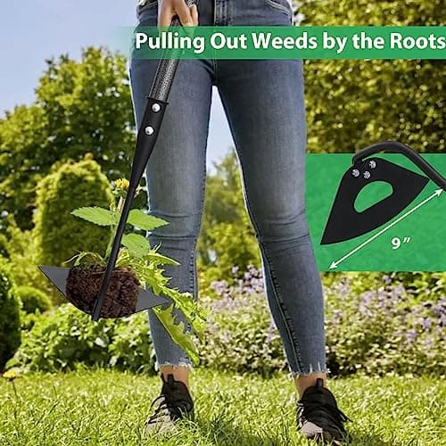 Hoe Garden Tool,Hollow Gardening Hoe with Sturdy Blade for Digging,Weeding,Hoeing,Cutting and Loosing Soil,Heavy Duty Garden Hoe with 56” Adjustable Long Handle…