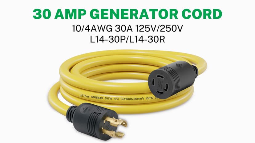 FIRMERST Generator Extension Cord 30 amp Twist Lock Plug 12 Feet, NEMA L14-30P to L14-30R