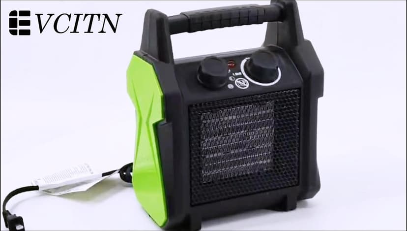 Outdoor Heater for Patio, 1500W PTC Ceramic Electric Space Heater with Overheat Protection, Safe & Fast Greenhouse Heater for Workshop, Flower Room, Camping, Green