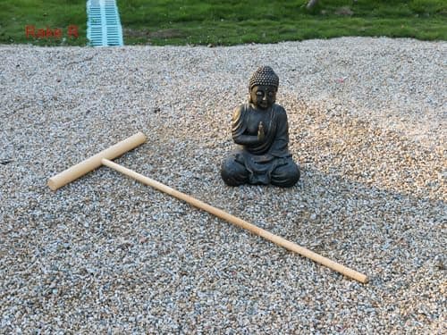 Large Zen Garden Smoother Tool - Outdoor Big T-Shaped Japanese Garden Rake 48" L Handled Rock Sand Gravel Garden Zen Pattern Eraser Tool Meditation Wooden Full Size Zen Rake Accessories Zen Gifts