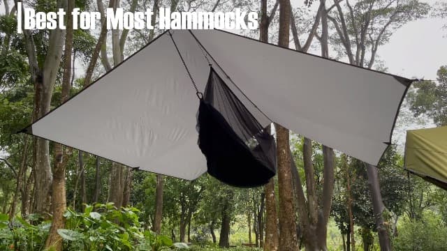 Sunyear Hammock Camping with Rain Fly Tarp and Net, Portable Camping Hammock Double Tree Hammock Outdoor Indoor Backpacking Travel & Survival, 2 Tree Straps,100% Waterproof