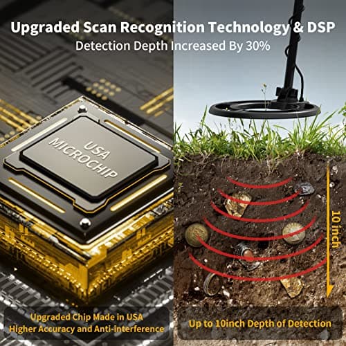 SAKOBS Metal Detector for Adults - High Accuracy Metal Detector with Discrimination Mode & Distinctive Audio Prompt and LCD Display Waterproof Search Coil for Treasure Hunting Beginners Professionals