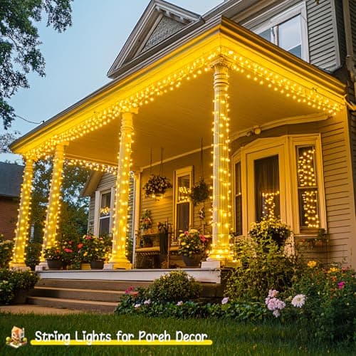 JMEXSUSS 168FT 600 LED String Lights Outdoor Indoor Christmas String Lights Plug in Warm White Tree Lights for Outside Bedroom Wedding Party Holiday Spring Decorations