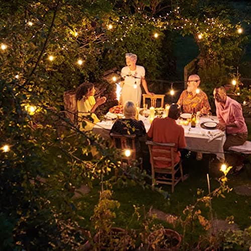 VIVII Solar String Lights, 44 Ft Solar String Light with 15 Waterproof LED Bulbs - Heavy Duty Outdoor Lights for Garden, Yard, and Deck in Warm White