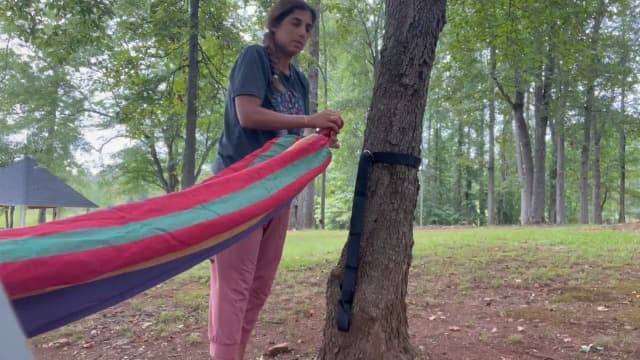 SZHLUX Double Hammock,Cotton Hammock Portable Hammock with Carry Bag,Perfect Camping Outdoor/Indoor Patio Backyard