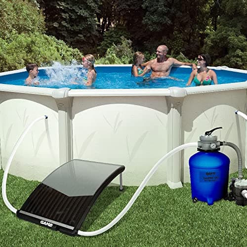 GAME 4721-BB SolarPRO Curve Solar Pool Heater, Made for Intex & Bestway Above-Ground and Inground Pools, Includes Intex Adapters, 2 Hoses & Clamps
