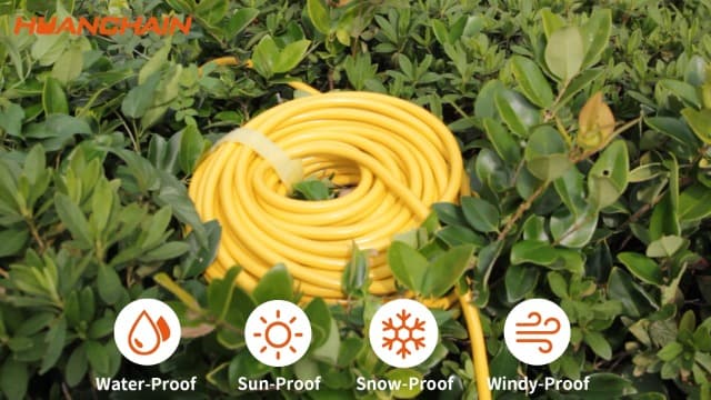 HUANCHAIN 12/3 Gauge Heavy Duty Outdoor Extension Cord 100 ft Waterproof with Lighted end, Flexible Cold-Resistant 3 Prong Electric Cord Outside, 15Amp 1875W 12AWG SJTW, Yellow, ETL