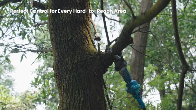 Seesii PS600 2-in-1 Electric Pole Saws for Tree Trimming, 6 Inch Mini Chainsaw Cordless with Extension Pole, Battery Powered Pole Chain Saw, Tree Trimmer Limb Branch Cutter Pruner with 2 Battery