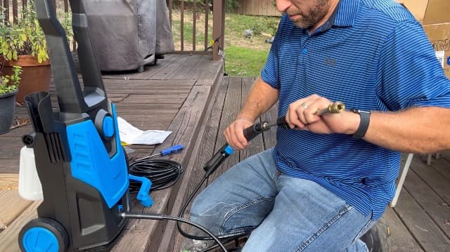 AgiiMan Electric Pressure Washer, 5000PSI Max 3.2GPM Power Washer Electric Powered with 20FT Hose, 4 Nozzles, Foam Cannon, High Pressure Cleaner Machine for Cars, Patios, Driveways, Fences, Navy