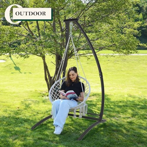 G TALECO GEAR C-Type Hanging Hammock Chair Stand, Heavy Steel Swing Chair Stand, Suitable for Indoor and Outdoor Swing Frame (Seat not Include