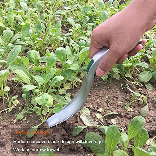 One-Piece Aluminum Gardening Weed Tools, Hand Garden Weeder Tool, Ergonomic Handle Best Weeding Tool, Weed Pull Tool with Serrated Edge, Grass Removal Tool