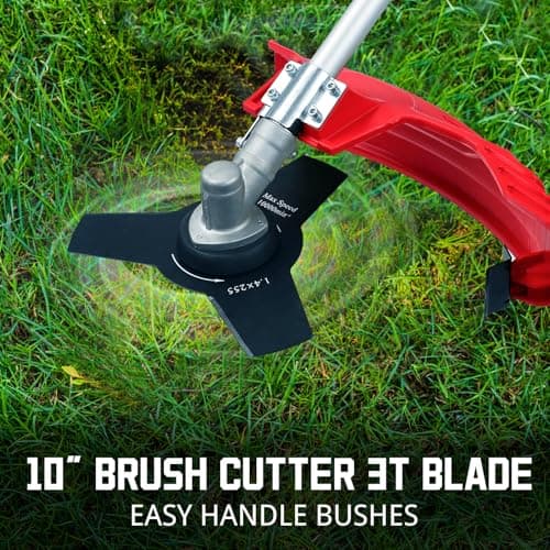 PowerSmart 4 Cycle 37cc Weed Wacker Gas Powered, 3 in 1 Detachable Straight Shaft Multipurpose Trimmer with 16" Cutting Path, 10" Brush Cutter Blade, Edger Lawn Tool for Yard, Garden