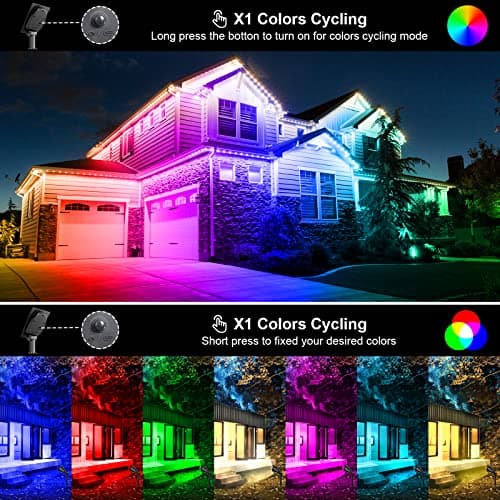 T-SUNUS Christmas Solar Landscape Spotlights Color Changing 2 Pack, Halloween Solar Spot Lights Outdoor Waterproof Garden Pond Light, Separately Installed for Outdoor/Indoor