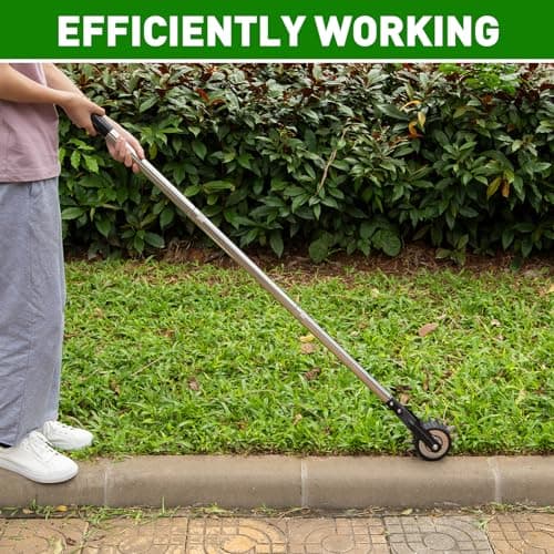 BlumWay 67 Inch Rotary Wheel Edge Trimmer, Rotary Shears, Manual Sidewalk Edgers, Length 23.6" to 67", Heavy Duty Stainless Steel Handle with Sharp Blades/Gloves