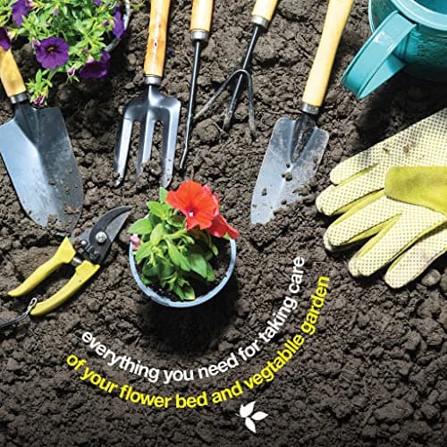 Gardening Tools Set of 10 - Complete Heavy Duty Garden Tools Set with Fashion Handbag - Durable Gardening Supplies Kit Ideal Garden Gifts for Women