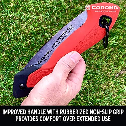 Corona Tools 7-Inch RazorTOOTH Folding Saw | Pruning Saw Designed for Single-Hand Use | Curved Blade Hand Saw | Cuts Branches Up to 3" in Diameter | RS16120