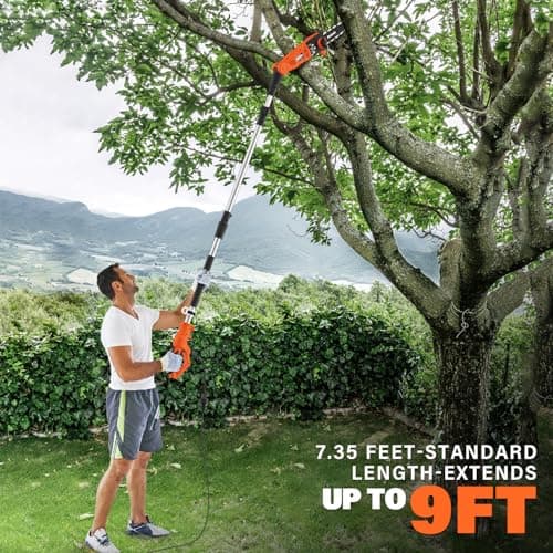MAXLANDER 8-Inch Electric Pole Saw Corded - 6 Amp Pole Saws for Tree Trimming, Lightweight & Efficient Pole Saw - Easy Tree Trimming & Tool-Free Setup