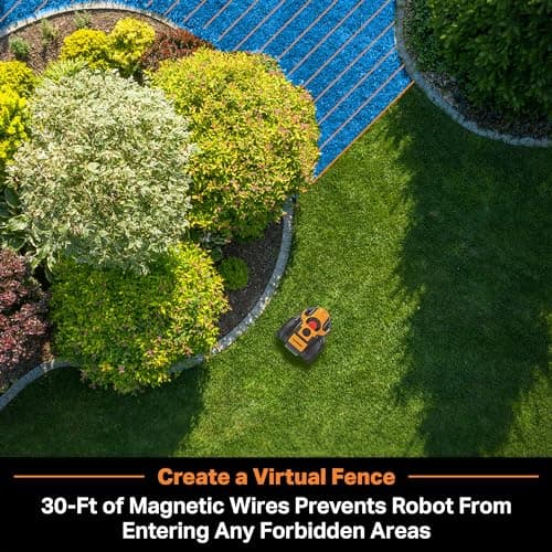 LawnMaster OcuMow™ Perimeter Wire Free Robot Lawn Mower Cuts Small Lawns 1000-2000 Square Feet with Optical Navigation, Obstacle Avoidance, Low Noise and No Go Function