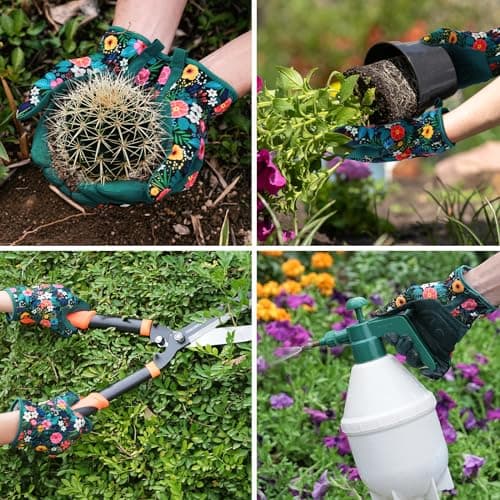 Gardening Gloves for Women, Breathable leather Garden Gloves with Grip, Thorn-Proof Puncture-Resistant Work Gloves