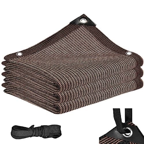 Shade Sail Sun Shade Cloth 9'9"x9'9" Rectangle Outdoor Canopy Outside Sunshade Awning Cover Privacy Screen Net UV Block for Patio Pergola Gazebo Porch Backyard Lawn Garden Outdoor Activities
